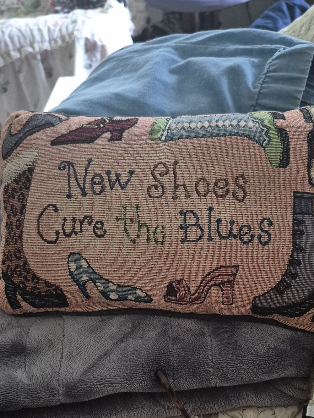New Shoes Cure The Blues Accent Pillow